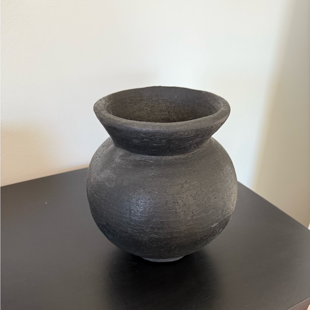 CB2 Black Victoria Terracotta Vase